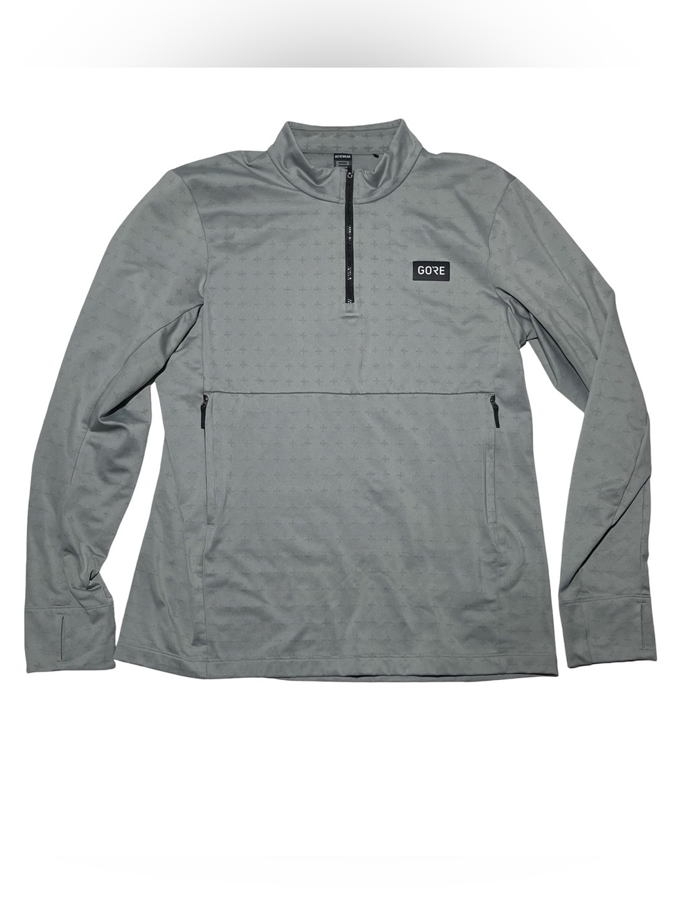 Gore Wear Athletic 1/4 Zip Sweater Silver Mens Size US L Running Gym Training